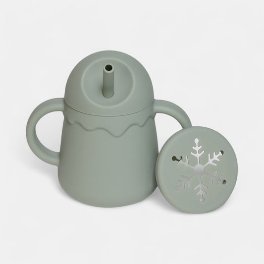 Sip & Snack Silicone Training Cup, Avocado - Bambisserie