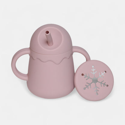 Sip & Snack Silicone Training Cup, Blush Pink - Bambisserie