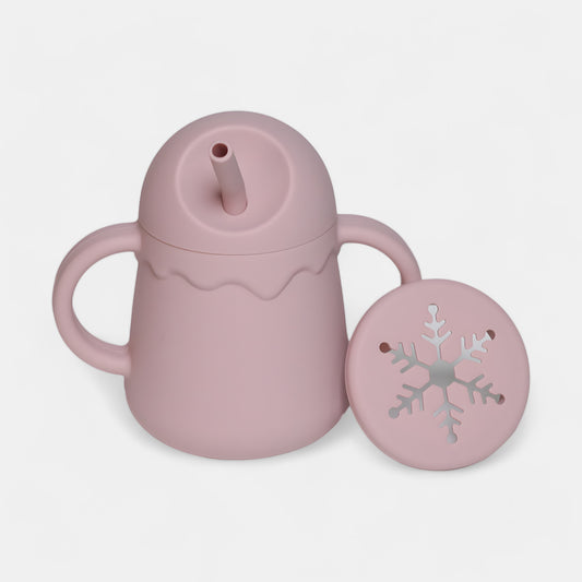 Sip & Snack Silicone Training Cup, Blush Pink - Bambisserie