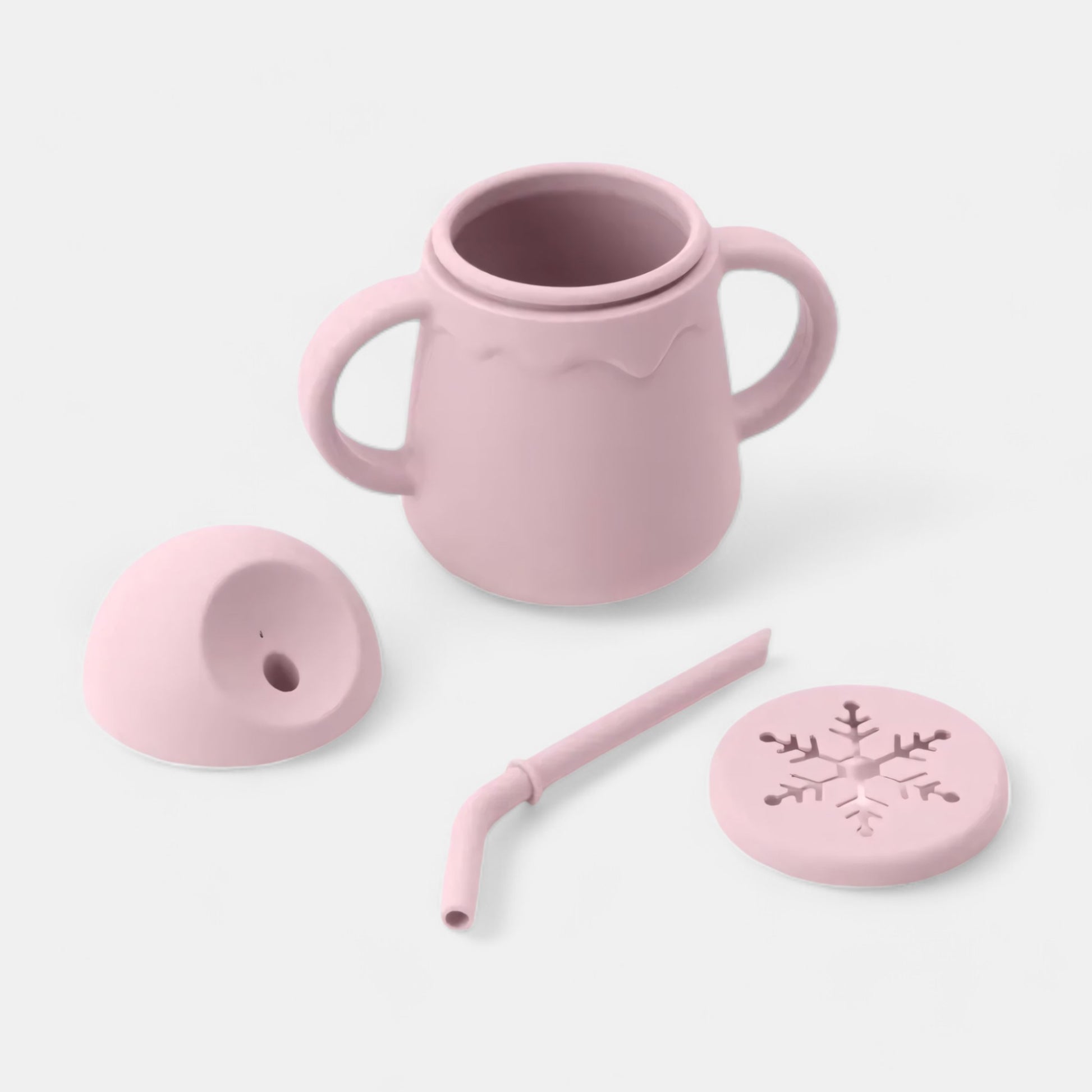 Sip & Snack Silicone Training Cup, Blush Pink - Open Cup - Bambisserie