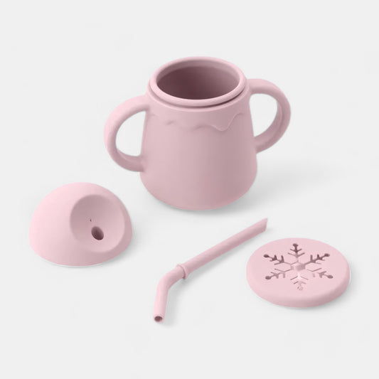 Sip & Snack Silicone Training Cup, Blush Pink - Open Cup - Bambisserie