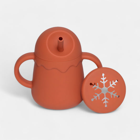 Sip & Snack Silicone Training Cup, Caramel - Bambisserie