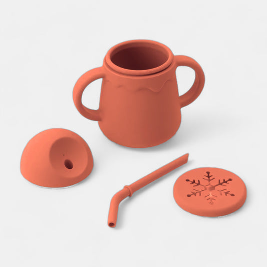 Sip & Snack Silicone Training Cup, Caramel - Open Cup - Bambisserie