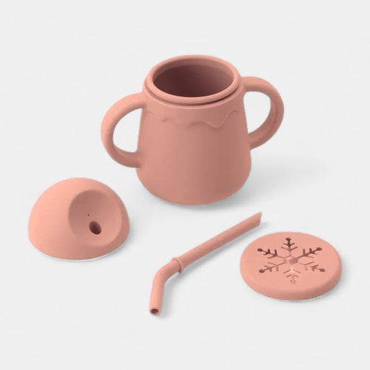 Sip & Snack Silicone Training Cup, Carrot - Open Cup - Bambisserie