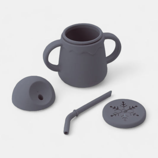 Sip & Snack Silicone Training Cup, Ink - Open Cup - Bambisserie