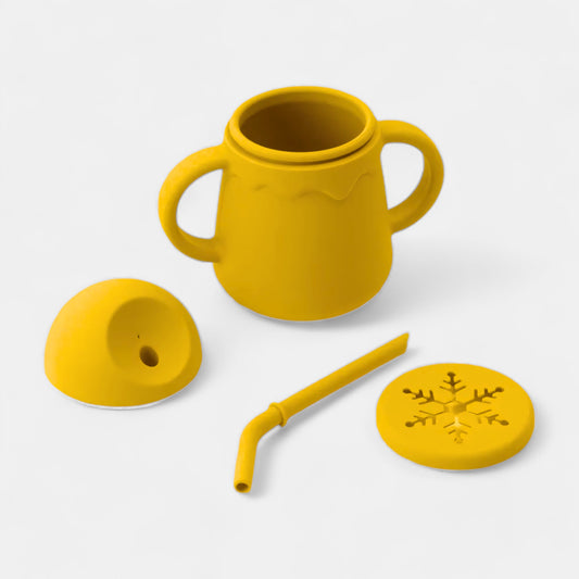 Sip & Snack Silicone Training Cup, Passion Fruit - Open Cup - Bambisserie