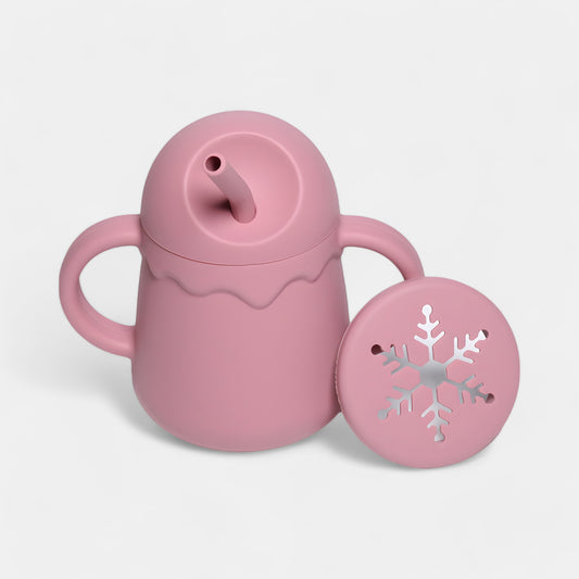 Sip & Snack Silicone Training Cup, Rose - Bambisserie