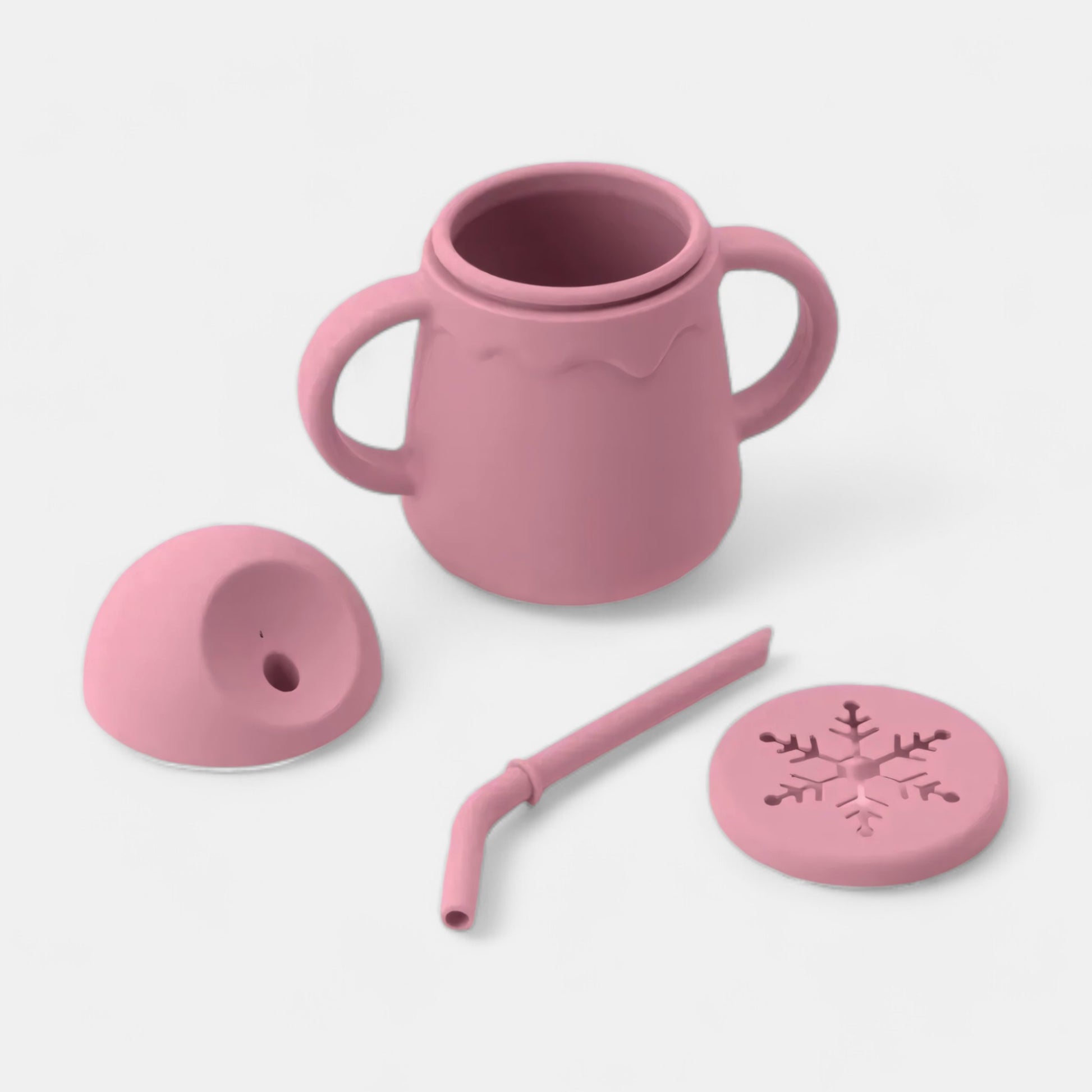 Sip & Snack Silicone Training Cup, Rose - Open Cup - Bambisserie