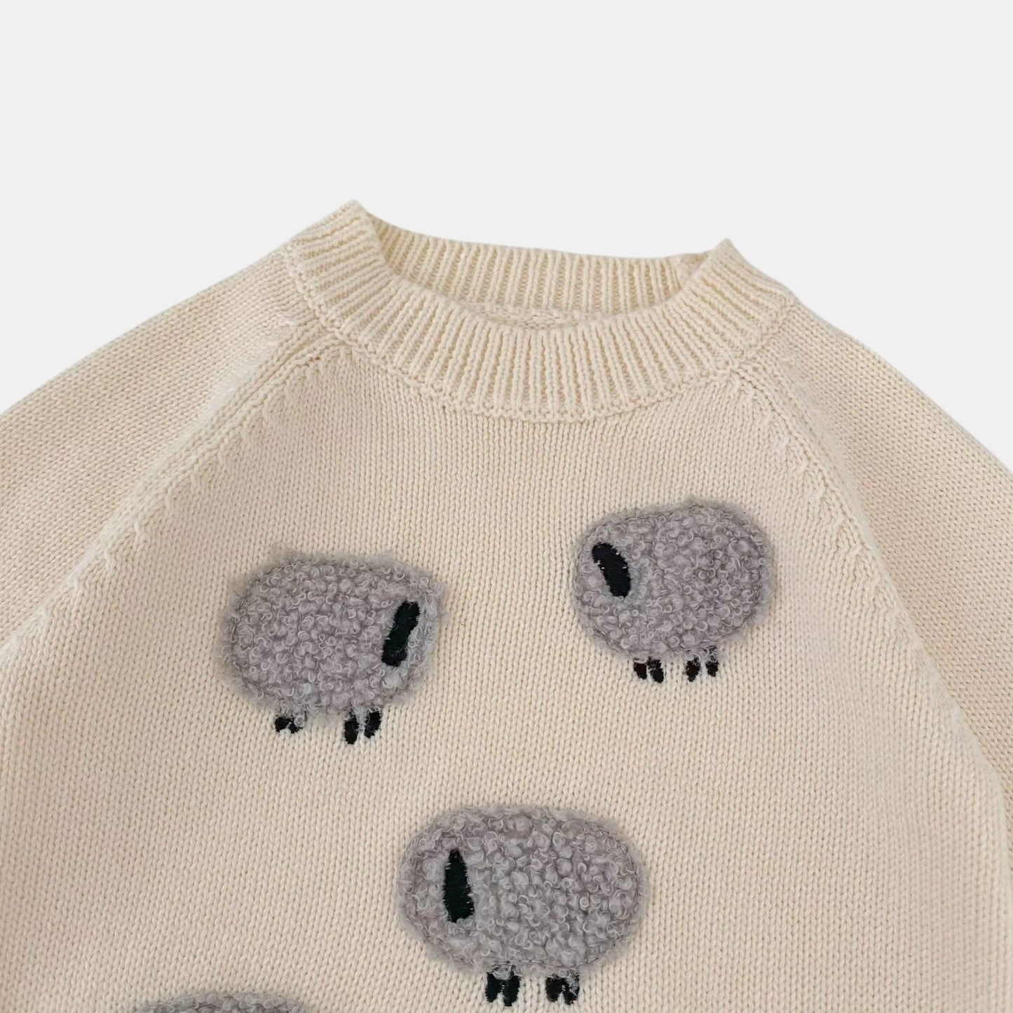 Sleepy Sheep Knit Sweater - Cream/Grey (3m-3yrs)