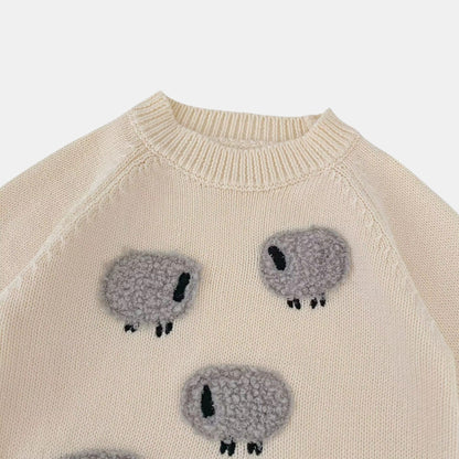 Sleepy Sheep Knit Sweater - Cream/Grey (3m-3yrs)