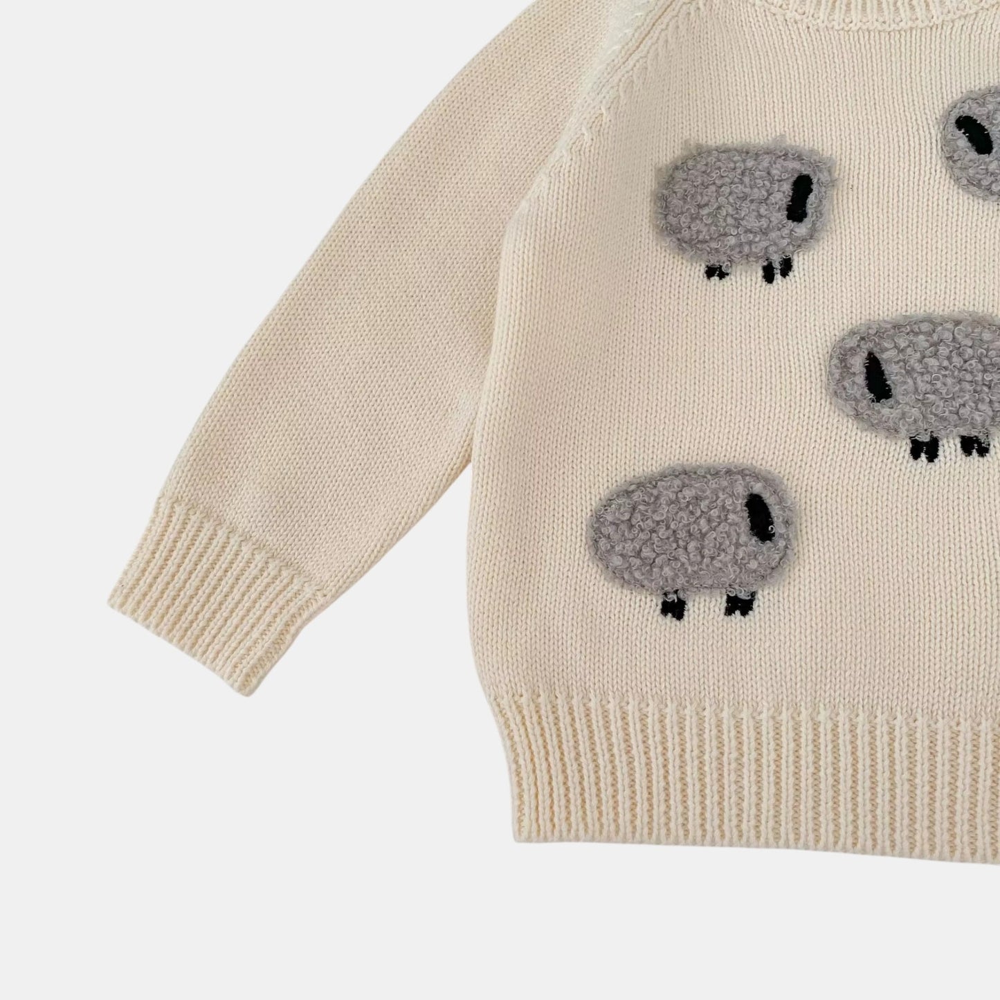 Sleepy Sheep Knit Sweater - Cream/Grey (3m-3yrs)