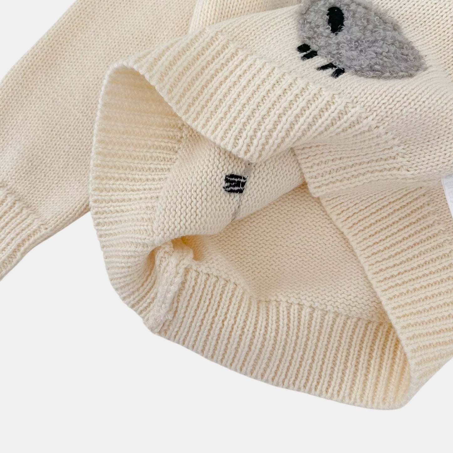 Sleepy Sheep Knit Sweater - Cream/Grey (3m-3yrs)