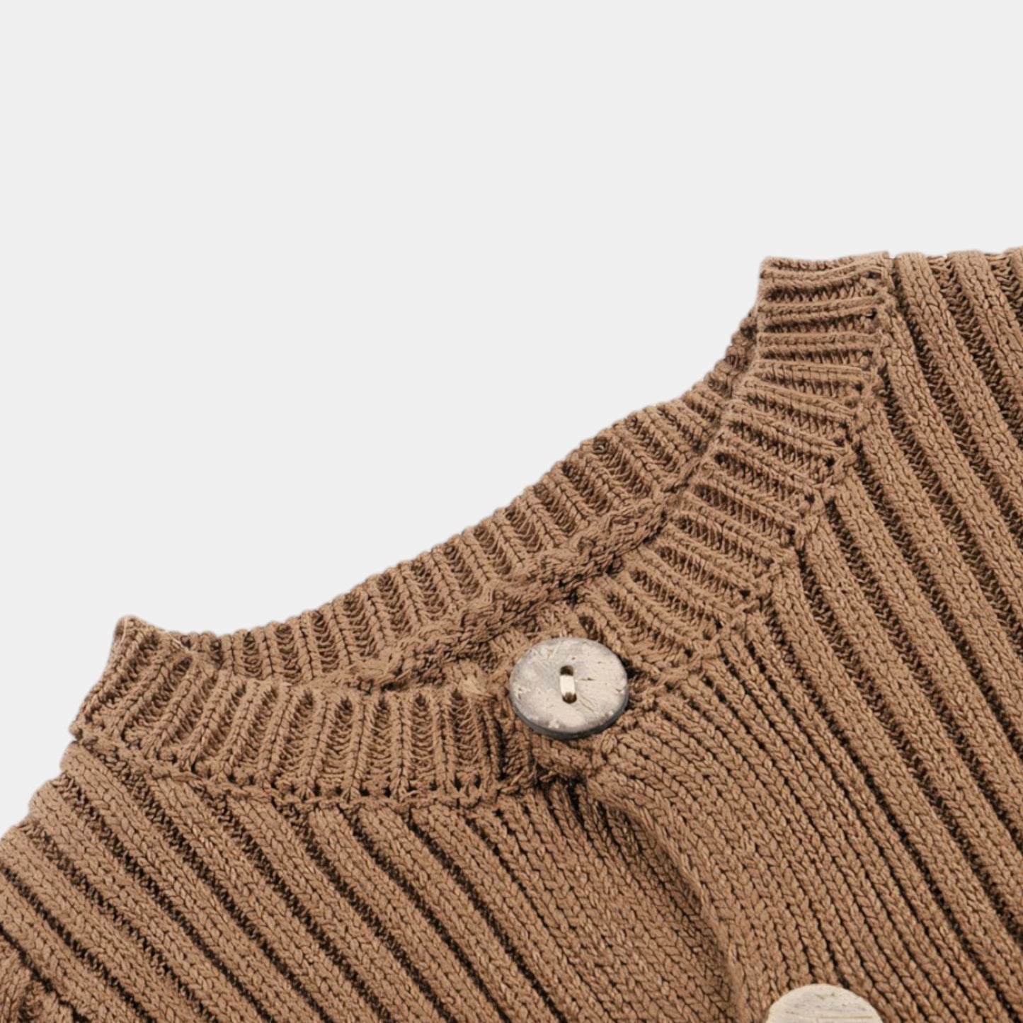 Soft Cotton Knit Baby Romper, Brown (0m-24m)