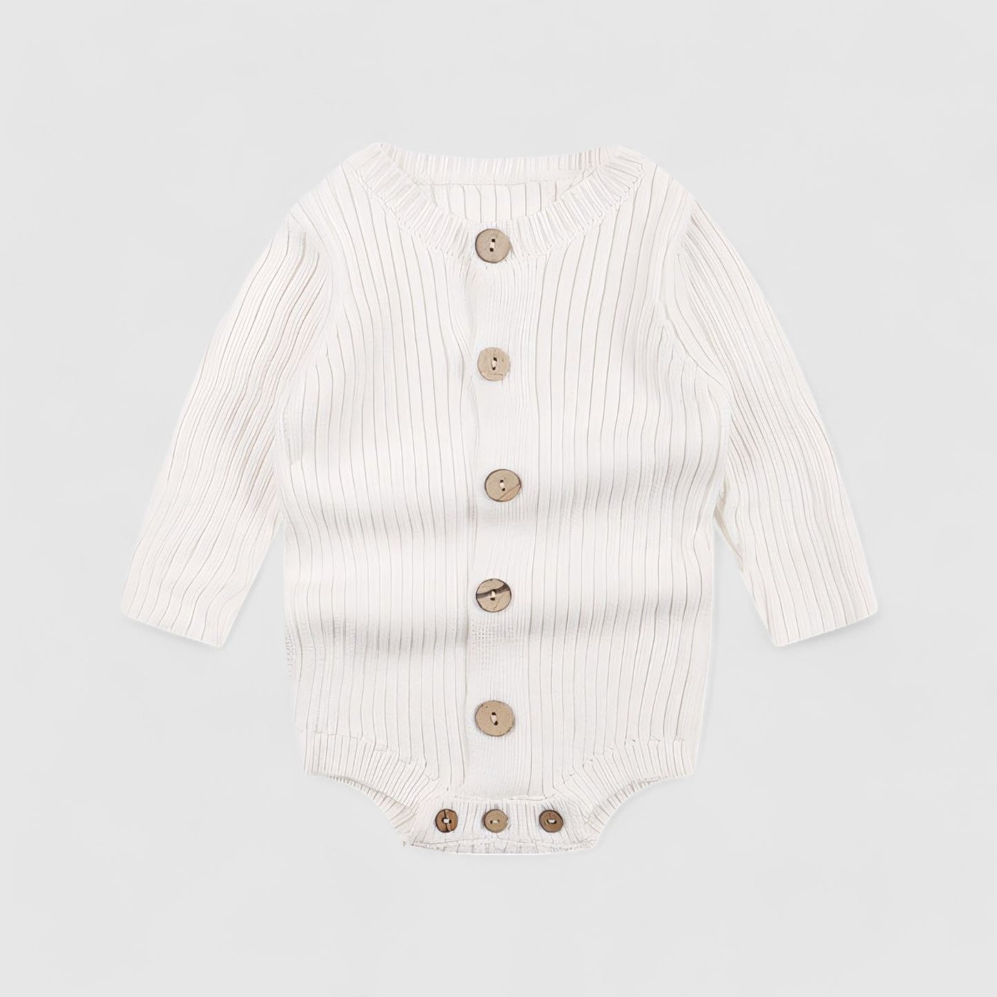 Soft Cotton Knit Baby Romper, White (0m-24m)