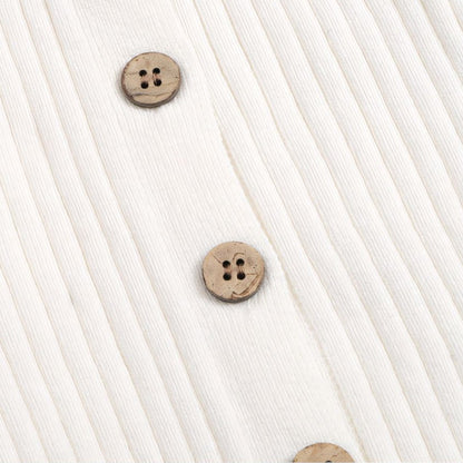Soft Cotton Knit Baby Romper, White (0m-24m)