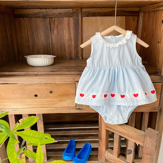 Sora Cotton Heart Romper Dress (3m-24m)