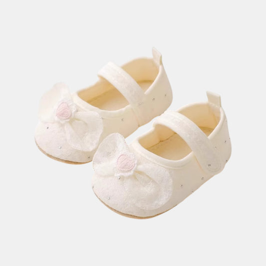Sparkle Heart Lace Baby Shoes (11-13cm)