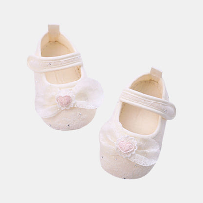 Sparkle Heart Lace Baby Shoes (11-13cm)