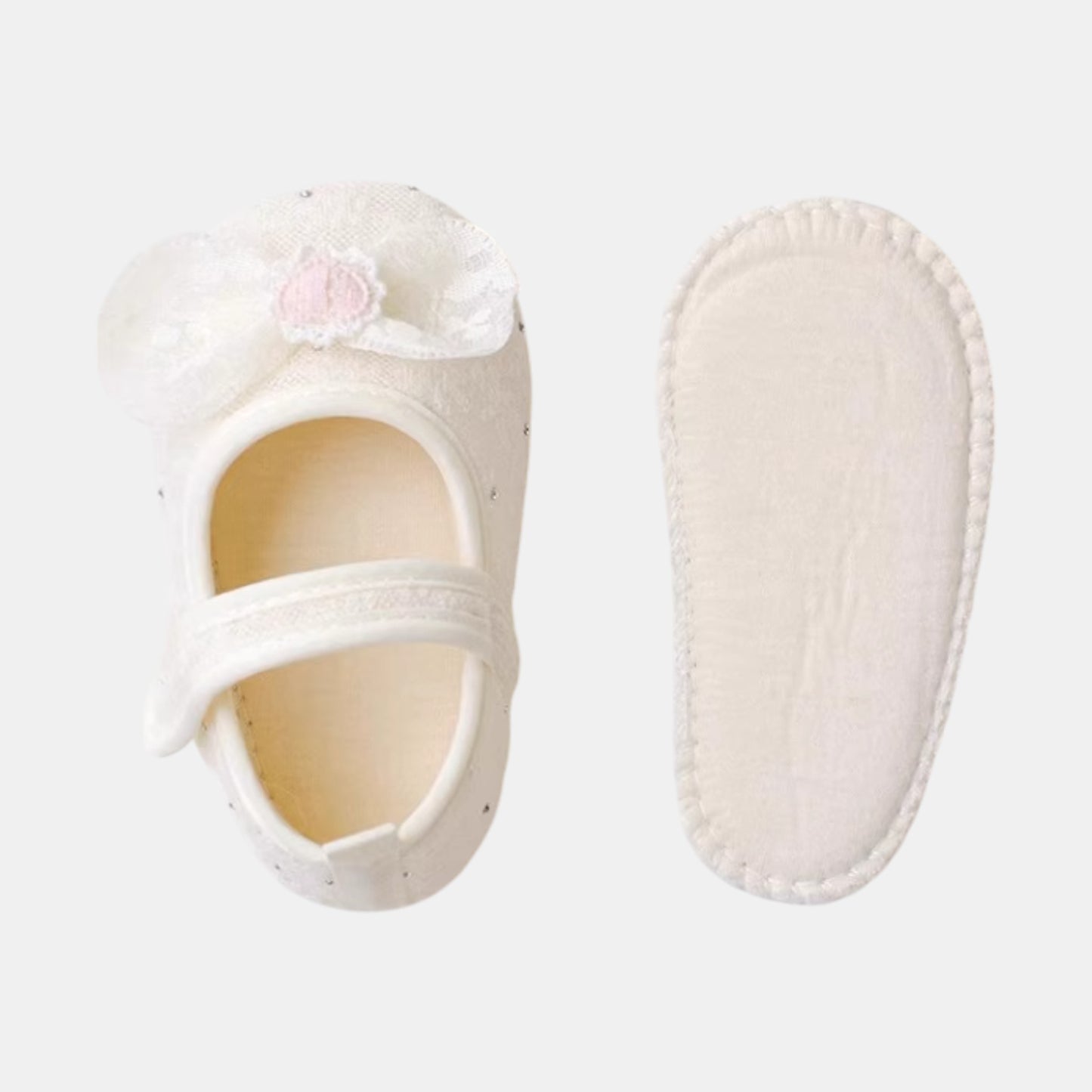 Sparkle Heart Lace Baby Shoes (11-13cm)