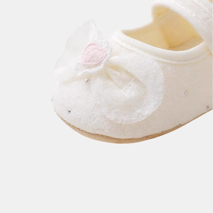 Sparkle Heart Lace Baby Shoes (11-13cm)
