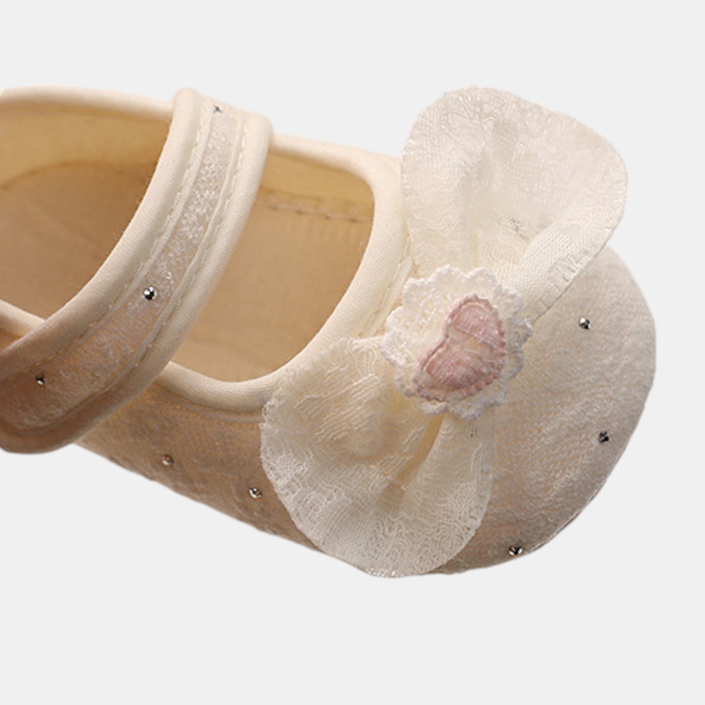 Sparkle Heart Lace Baby Shoes (11-13cm)