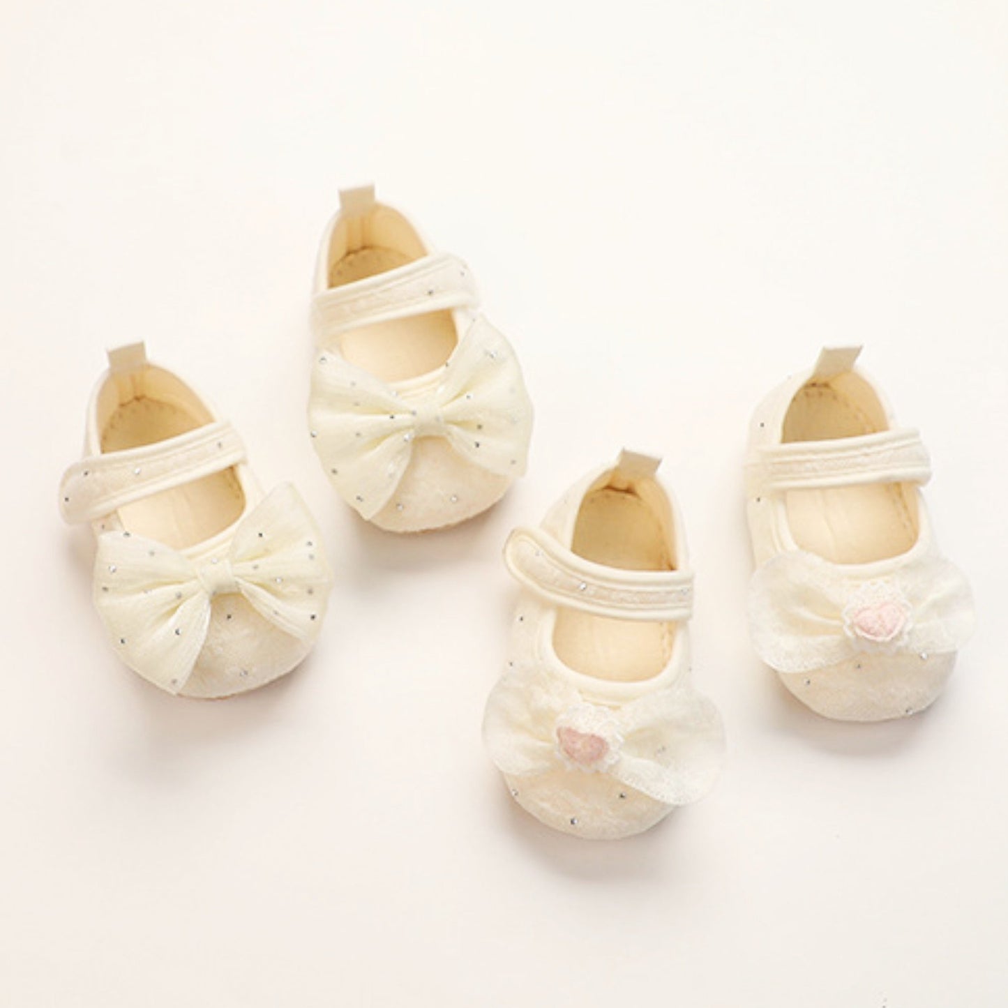 Sparkle Heart Lace Baby Shoes (11-13cm)