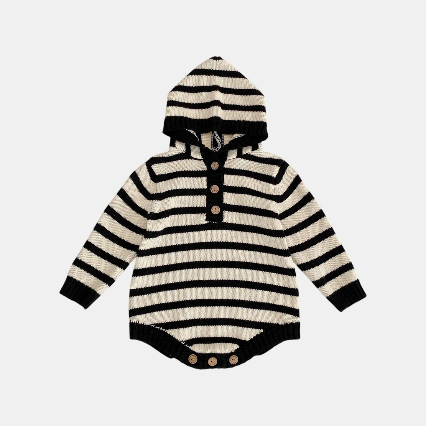 Tailor Hoodie Cotton Knit Romper (6m-3yrs)