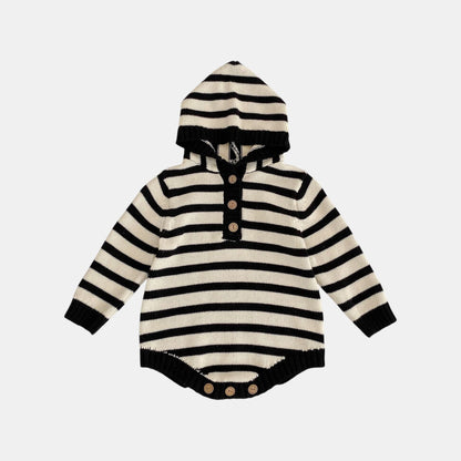 Tailor Hoodie Cotton Knit Romper (6m-3yrs)