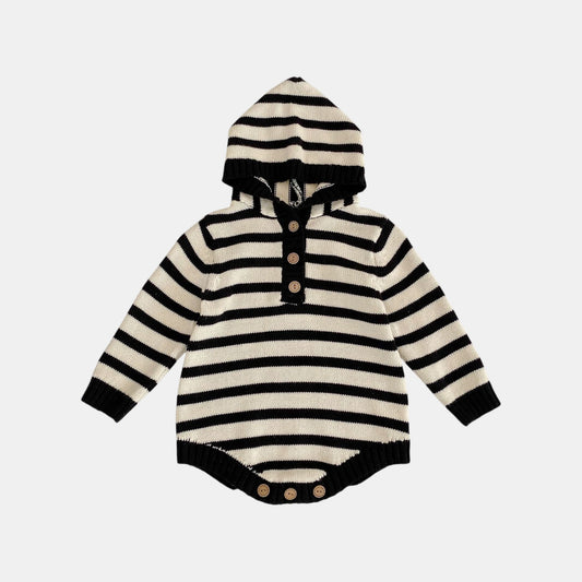 Tailor Hoodie Cotton Knit Romper (6m-3yrs)