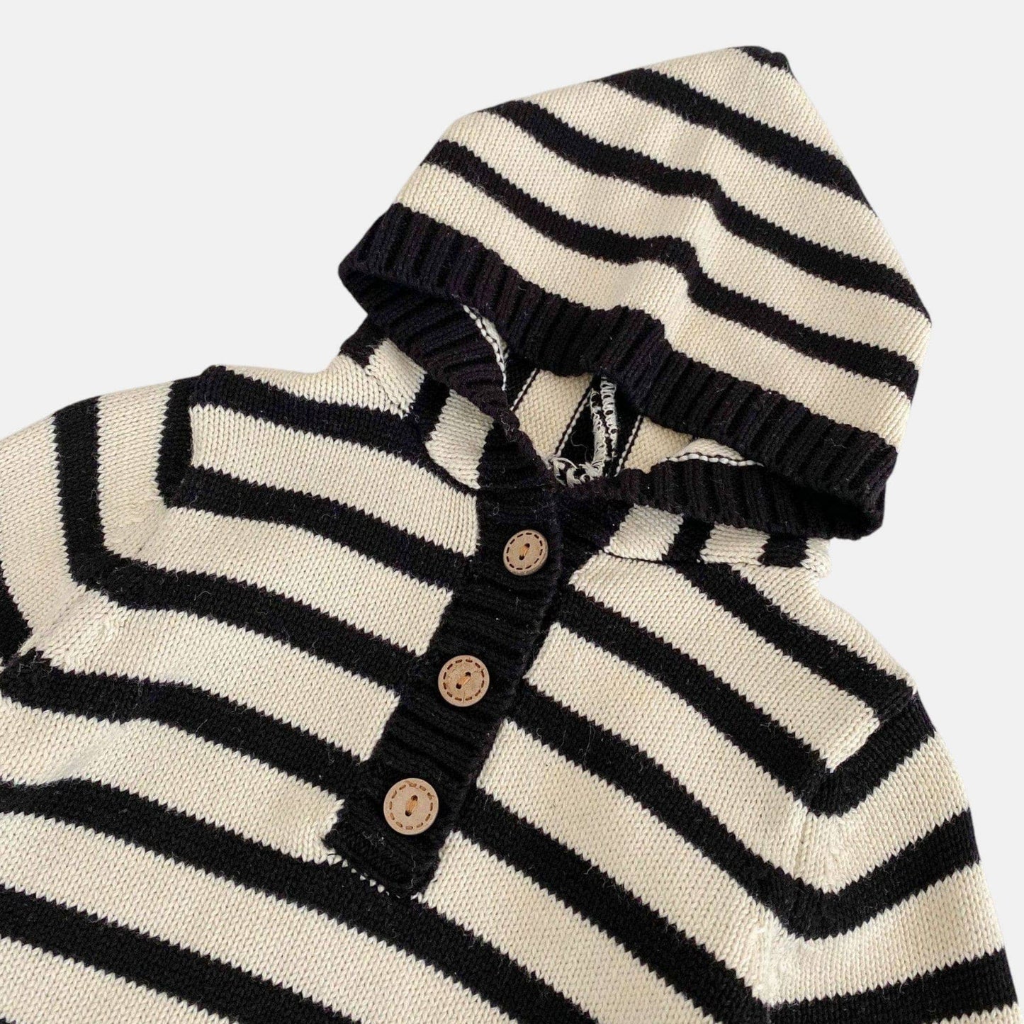 Tailor Hoodie Cotton Knit Romper (6m-3yrs)