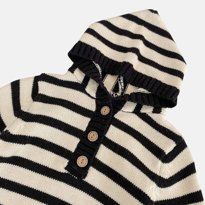 Tailor Hoodie Cotton Knit Romper (6m-3yrs)