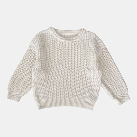 Taylor Rib Knit Sweater - Milk White (6m-4yrs)