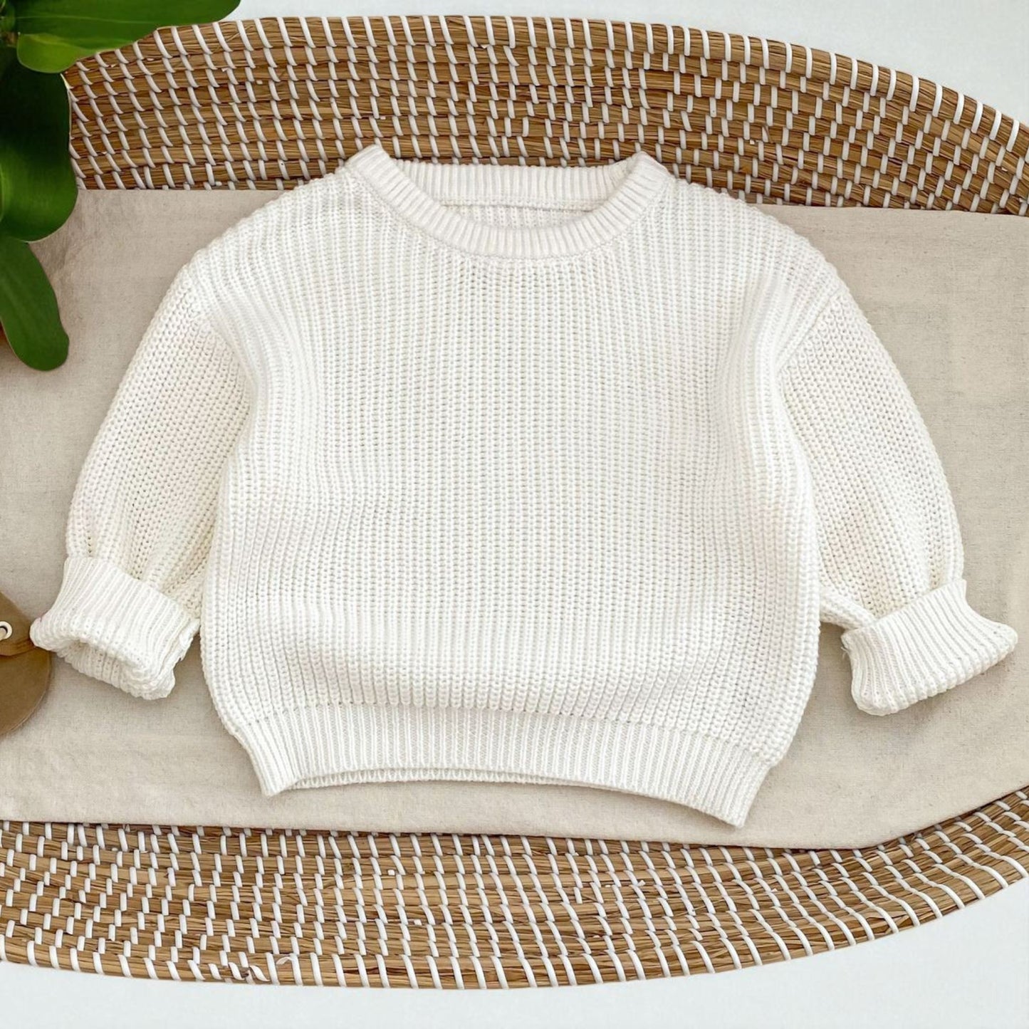 Taylor Rib Knit Sweater - Milk White (6m-4yrs)