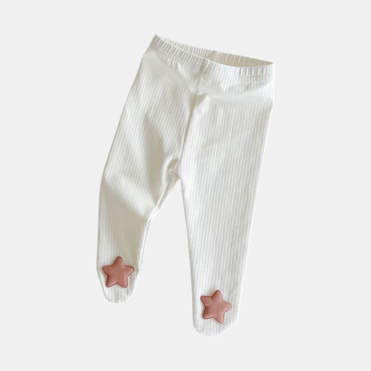 Twinkle Toes Cotton Baby Tights, White (3m-24m)