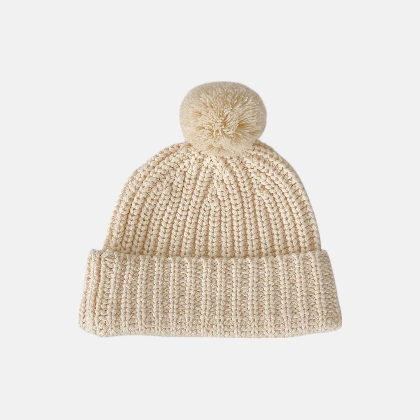 Vanilla Baby Pom Knit Beanie Hat (3m-3yrs)