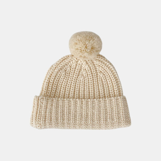 Vanilla Baby Pom Knit Beanie Hat (3m-3yrs)