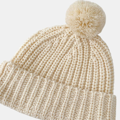 Vanilla Baby Pom Knit Beanie Hat (3m-3yrs)