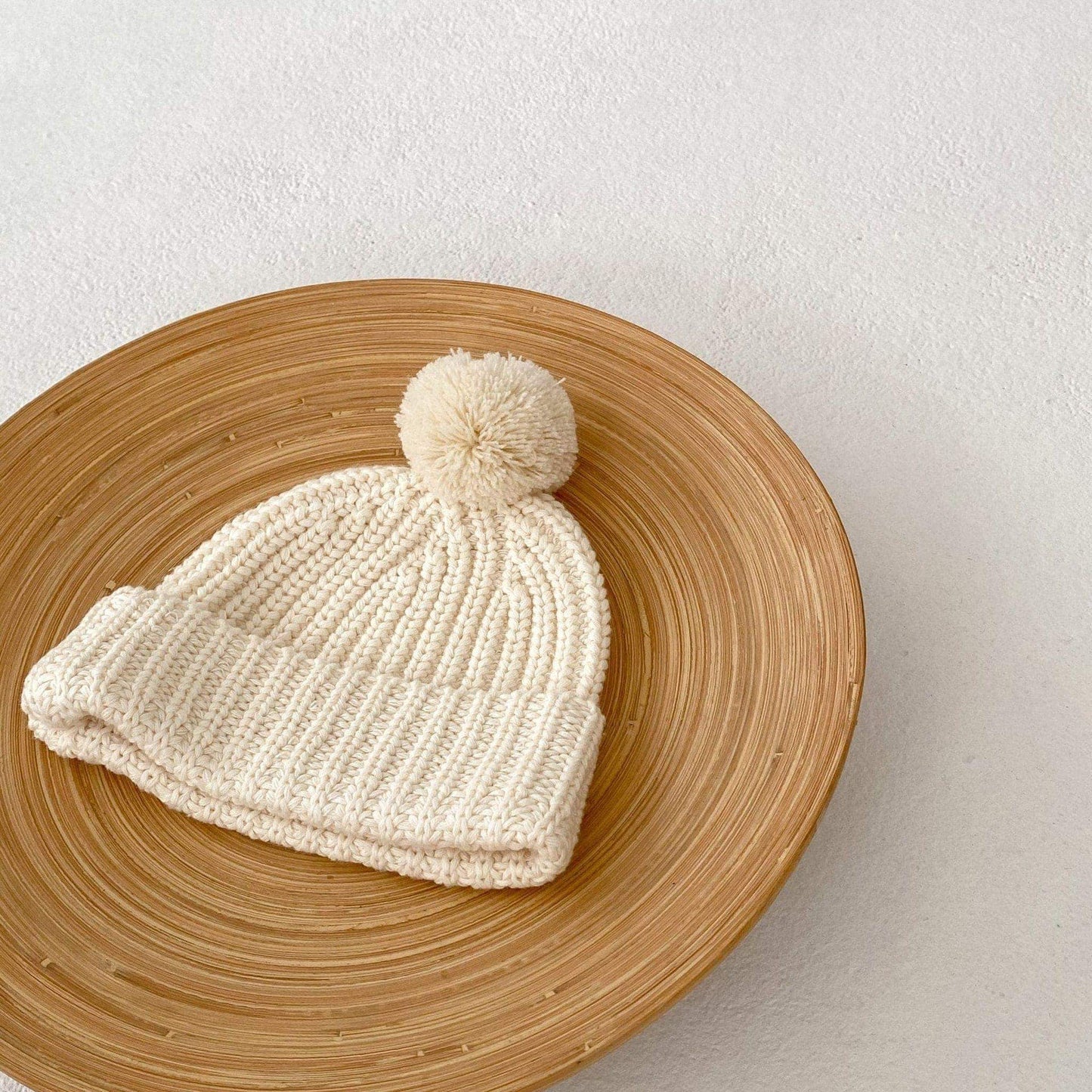 Vanilla Baby Pom Knit Beanie Hat (3m-3yrs)
