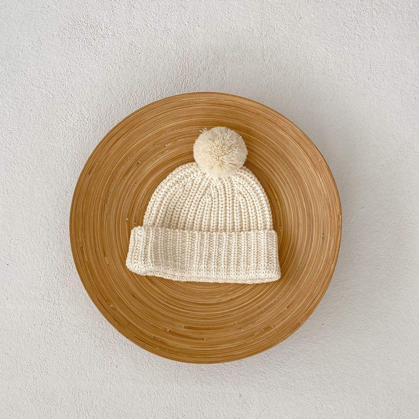 Vanilla Baby Pom Knit Beanie Hat (3m-3yrs)