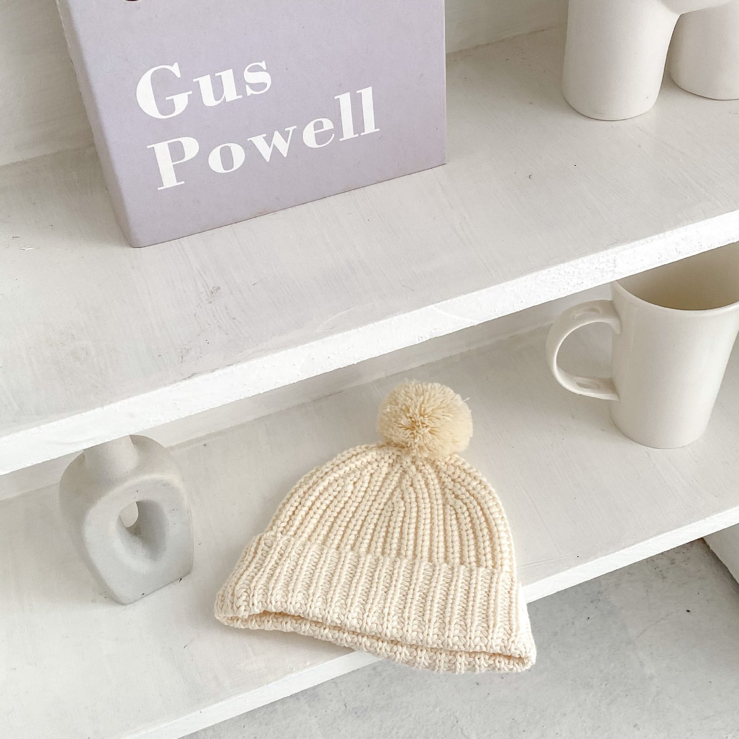 Vanilla Baby Pom Knit Beanie Hat (3m-3yrs)