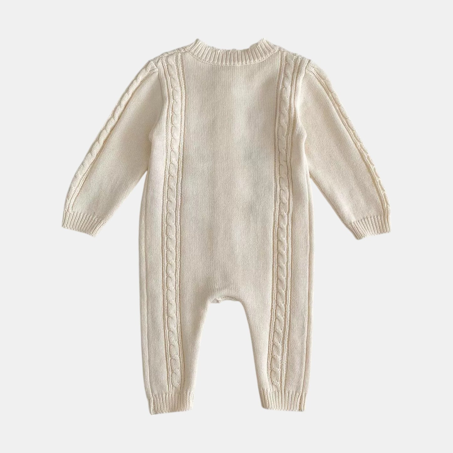 Verna Blossom Knit Romper, Cream (3m-24m)