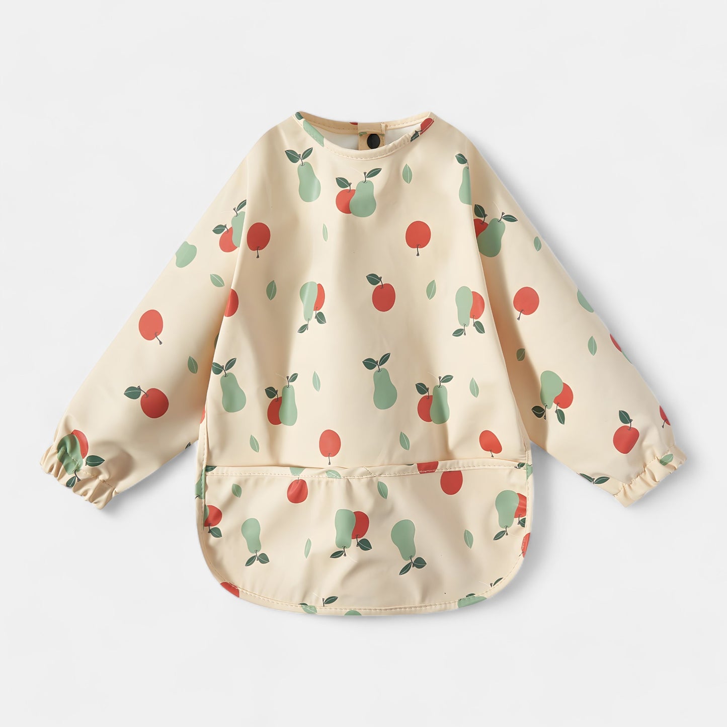 Waterproof Long Sleeve Pocket Bib, Apples & Pears - Bambisserie