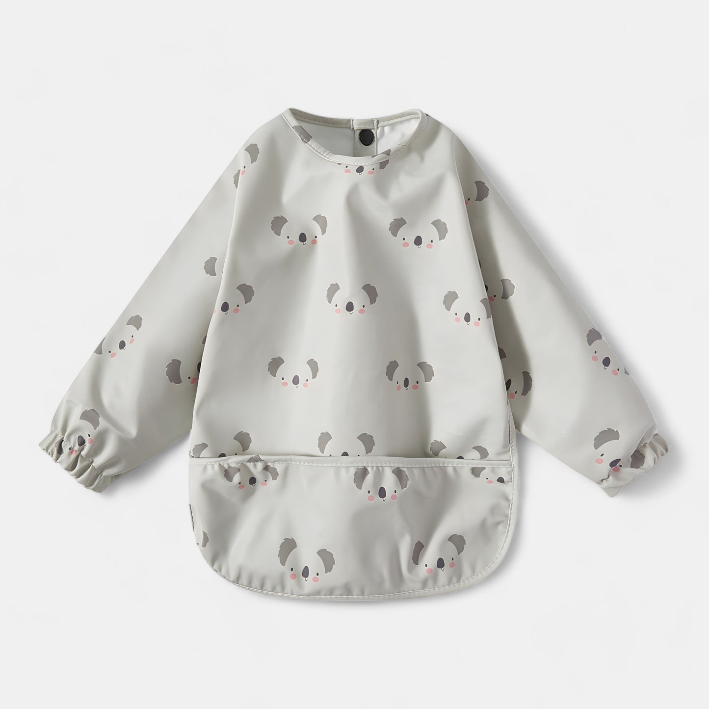 Waterproof Long Sleeve Pocket Bib, Blushing Koala - Bambisserie