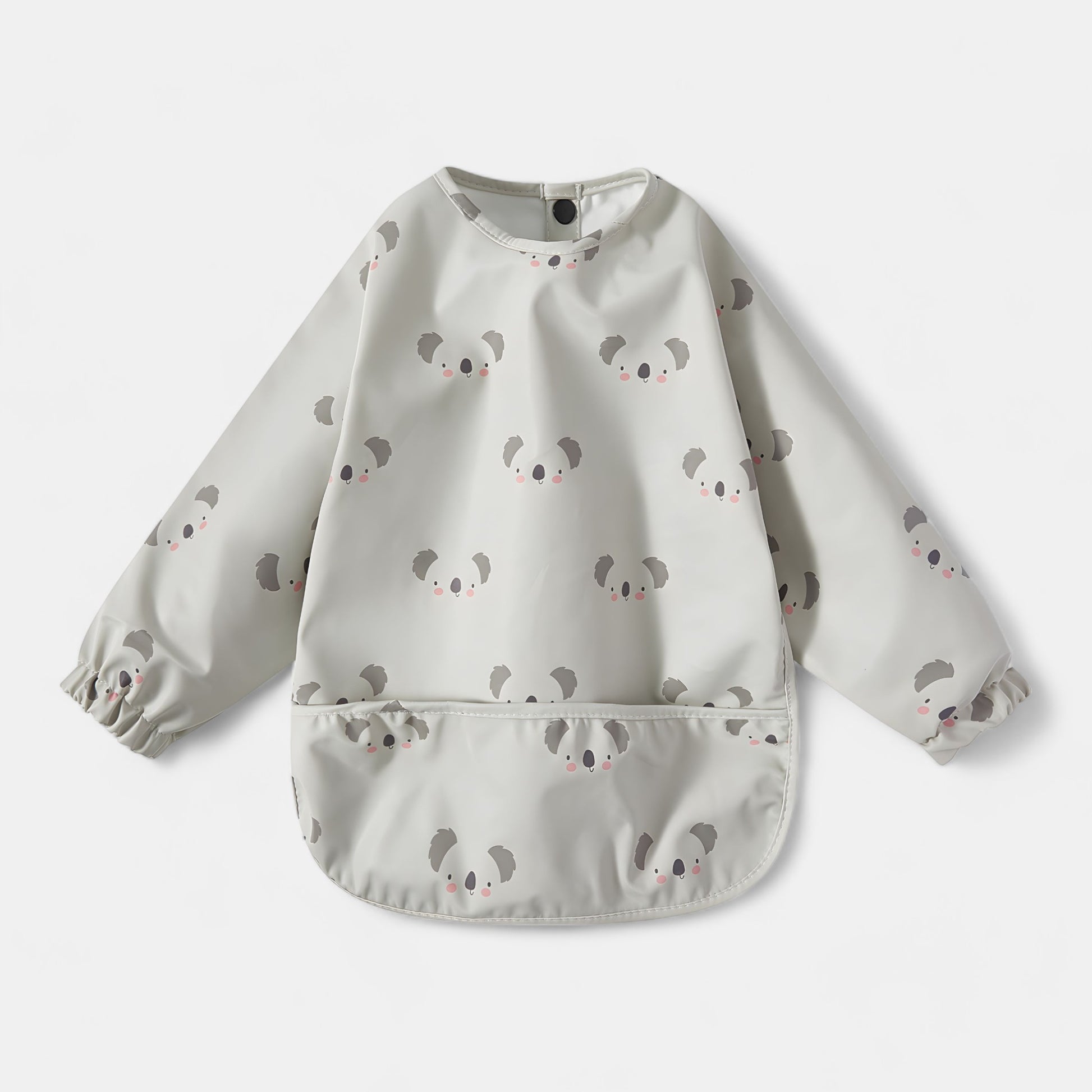 Waterproof Long Sleeve Pocket Bib, Blushing Koala - Bambisserie
