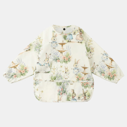 Waterproof Long Sleeve Pocket Bib, Bunny Garden (6m-5yrs)