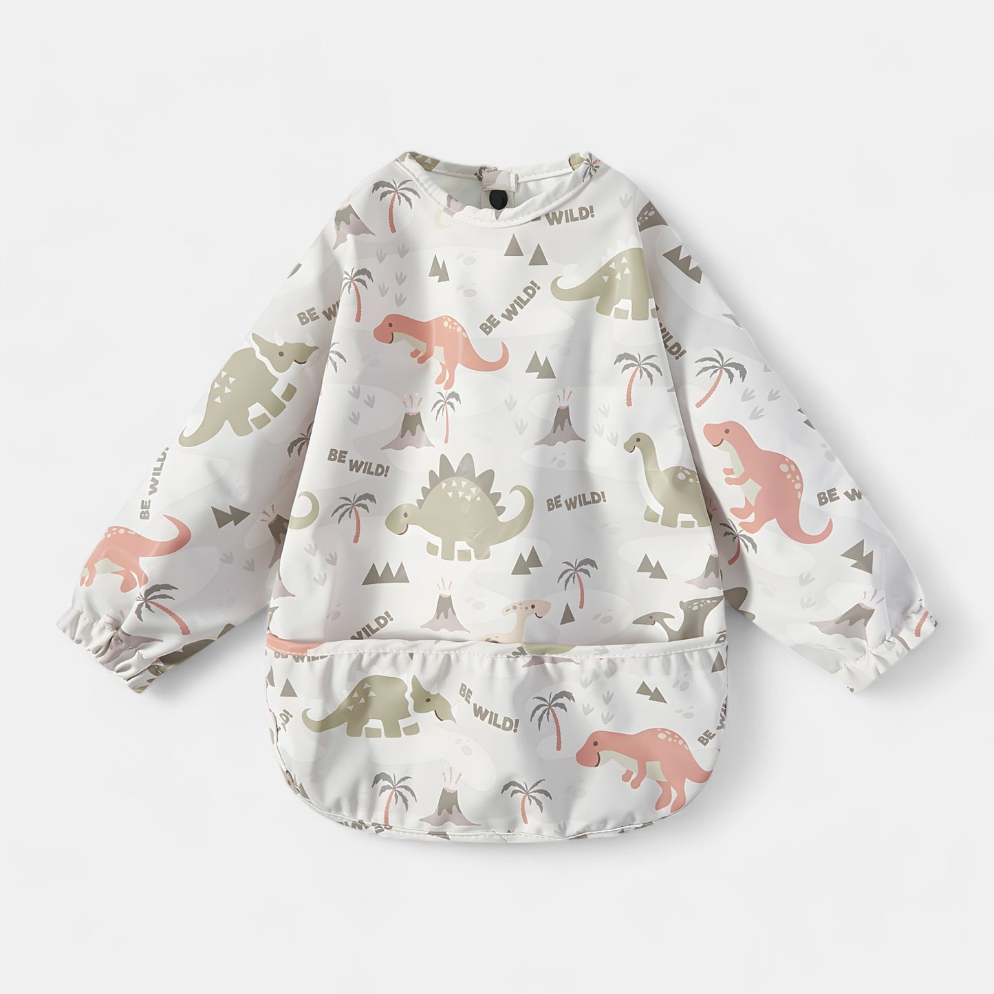 Waterproof Long Sleeve Pocket Bib, Dinosaurs - Bambisserie