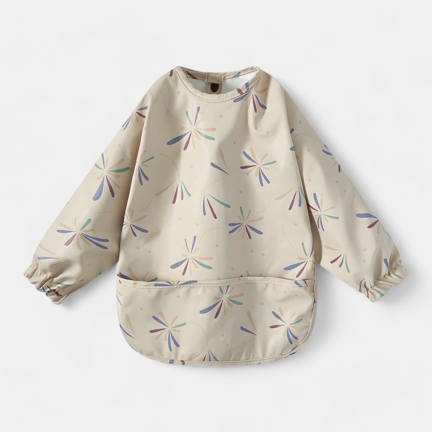 Waterproof Long Sleeve Pocket Bib, Fireworks - Bambisserie