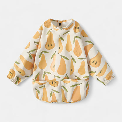 Waterproof Long Sleeve Pocket Bib, Fragrant Pears - Bambisserie