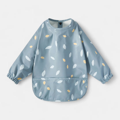 Waterproof Long Sleeve Pocket Bib, Falling Leaves - Bambisserie