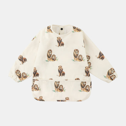 Waterproof Long Sleeve Pocket Bib, Lion Trail (6m-5yrs)